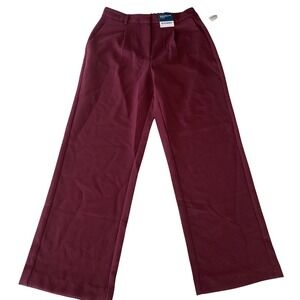 Old Navy Taylor Extra High Rise Wide Leg Trouser Pants Cherry Bark Burgundy M